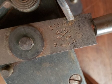 The marking on an antique Paris dining set.