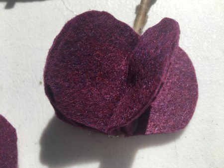 Five Minute Felt Pumpkin - shapes glued in place and to each other