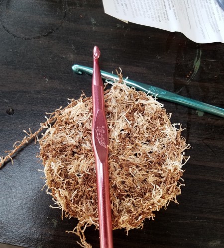 Scrubbers Using "Scrubby" Yarn - rows 4 and 5