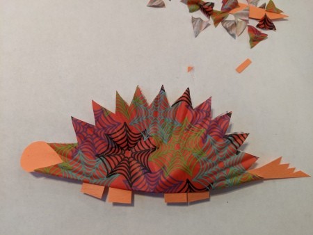 Dino Halloween Banner - glue legs, tail, and head in place