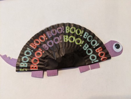 Dino Halloween Banner - purple dino finished