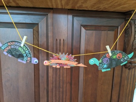 Dino Halloween Banner - attach to yarn with mini clothespins