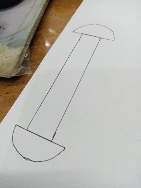 Paper Monster Rings - half circle drawn on the ends