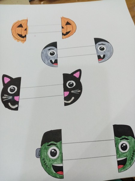 Paper Monster Rings - several designs colored in