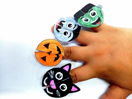 Paper Monster Rings - all of the rings on a child's hand