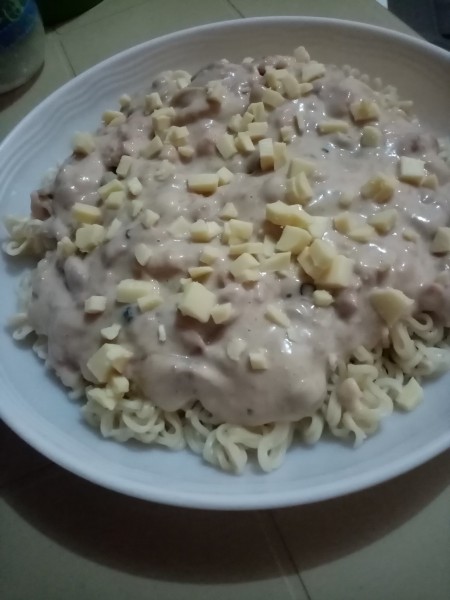 The completed carbonara ala pobre.