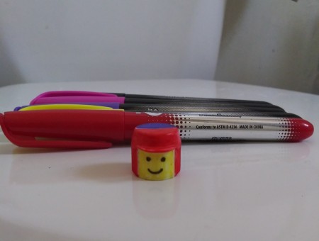 Lego Minifig Toothpaste Cap - LEGO face made from toothpaste cap