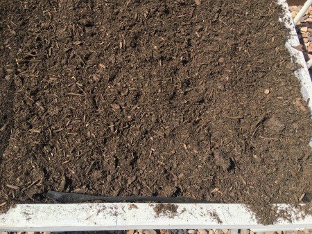 Garden Bed from Recyled Bed Frame - fill with soil