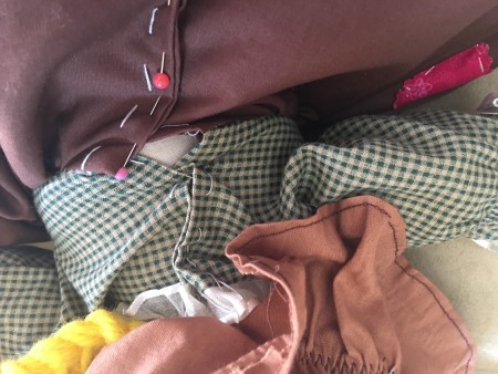 Topsy Turvy Cinderella Doll - sewing bodice back openings for both dolls