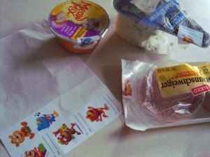 Decorative stickers used to seal open food packaging.