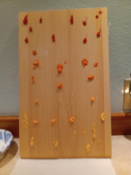 Sunset Mountain Painting - begin by adding dabs of paint starting at the bottom