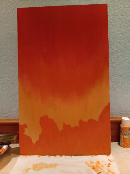 Sunset Mountain Painting - mountains filled in