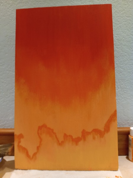 Sunset Mountain Painting - use medium orange to outline mountains