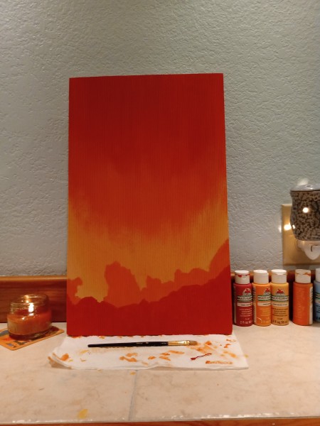 Sunset Mountain Painting - red filled in