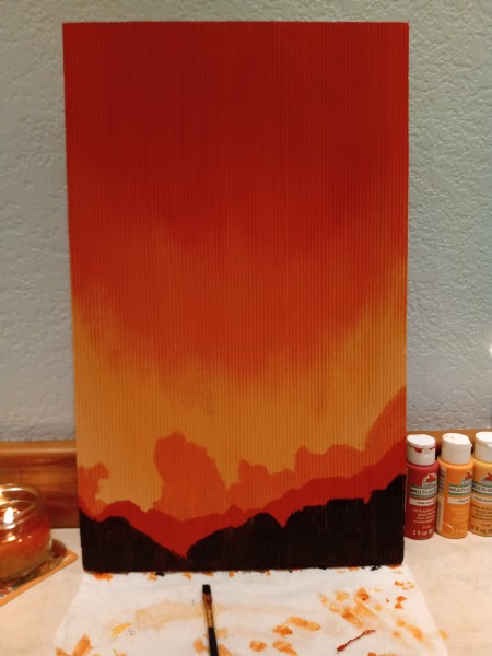 Sunset Mountain Painting - fill in