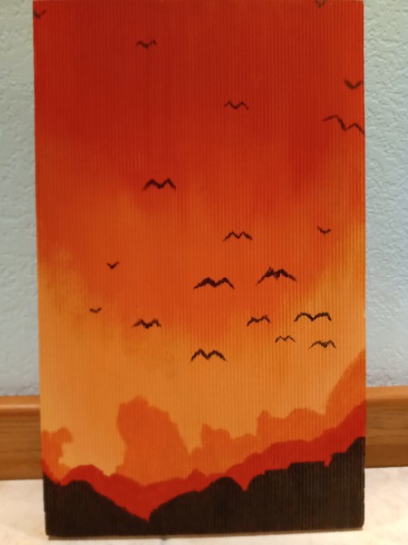 Sunset Mountain Painting - finished painting