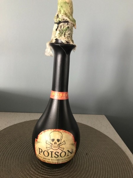 Witch and Warlock Apothecary Potion Bottles - long necked poison bottle