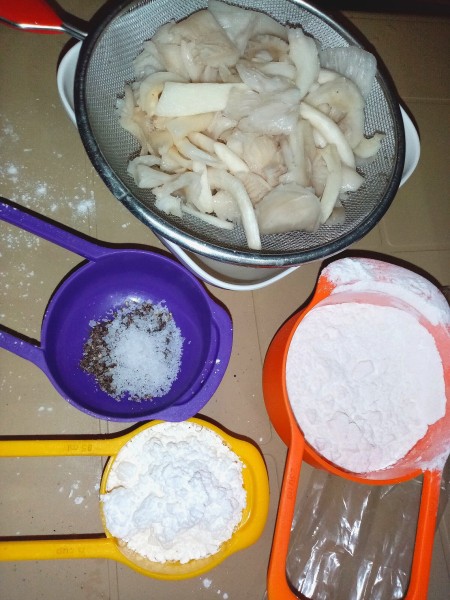 Ingredients for mushroom chicharon.