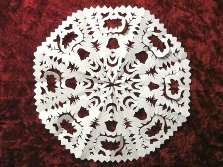 Fancy Paper Snowflake - snowflake opened up