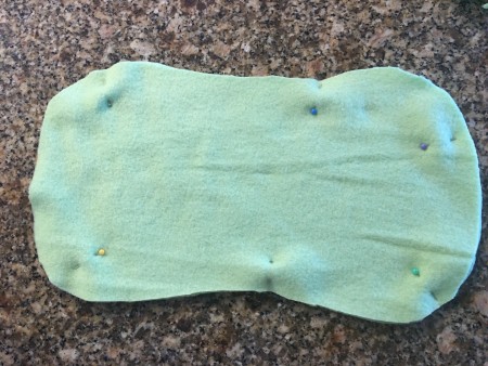 Burp Cloth - flannel cut out and pinned