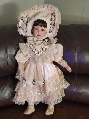 A fancy porcelain doll.