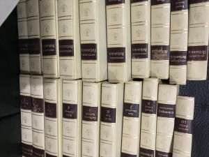 A collection of Encyclopedia Britannica books.
