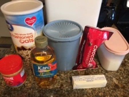 Ingredients for O Henry bars.