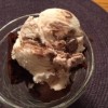 A pinto bean brownie with ice cream.