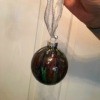 Poured Paint Christmas Bulb - finished bulb, reassembled and ribbon hanger added