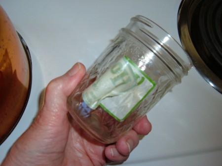 The label becoming detached.