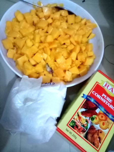 Ingredients for the mango filling.