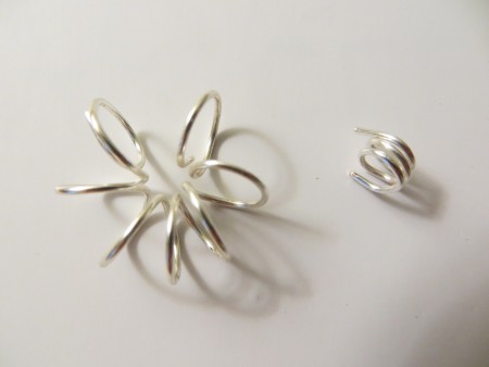 Starburst Earrings - starburst and new wire coil for making jump rings