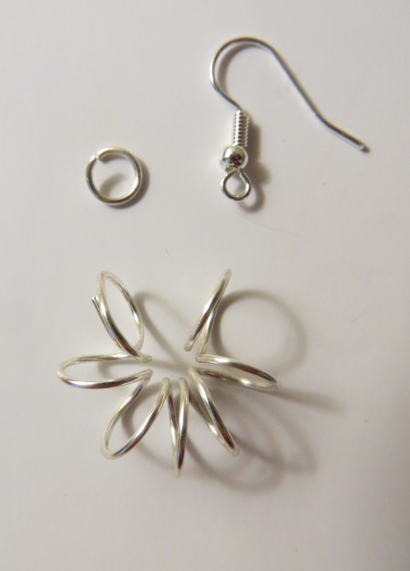 Starburst Earrings - fishhook ear wire, jump ring and starburst