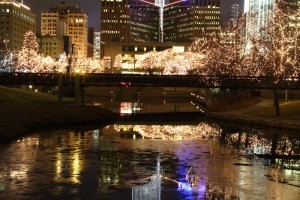 A Christmas scene in Omaha, Nebraska.