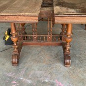 An ornate wooden table.
