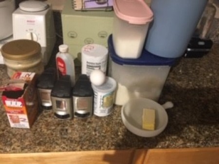 Ingredients for sourdough cinnamon muffins