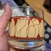 Identifying Barware Glasses? - glass with red and tan decorative band
