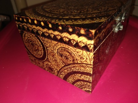 Woodburned Mandala Box