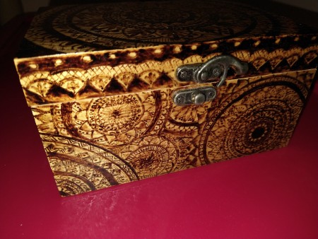 Woodburned Mandala Box