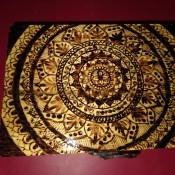 Woodburned Mandala Box - mandala design on the top of the box