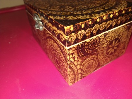 Woodburned Mandala Box