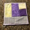 Quilted Hot Pad - finished pot holder with ring hanger added