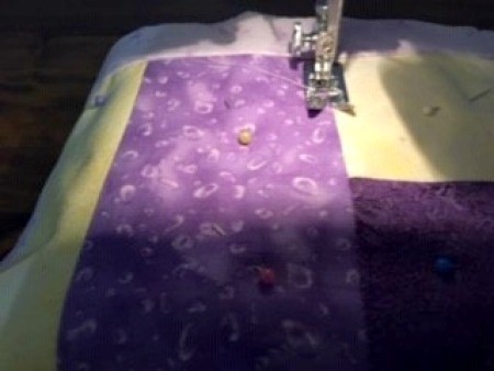 Quilted Hot Pad - stitching in the ditch through the layers