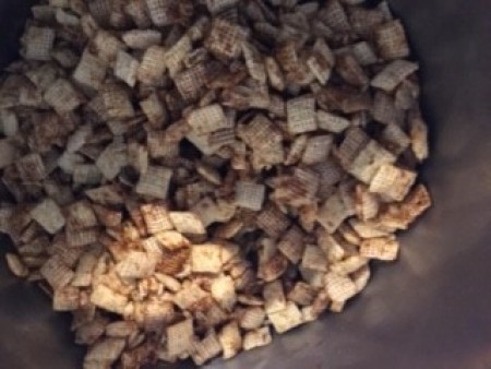 Mixing the dry ingredients together.