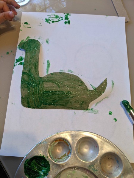 Christmas Dino Decoration - dino painted green