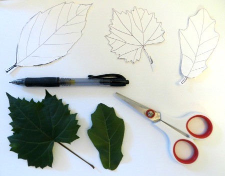 Candle Ring - trace leaves onto cardstock and cut out
