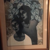 A painting of two women.