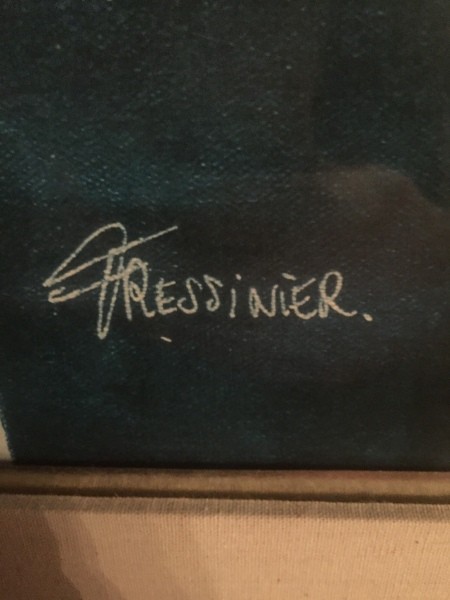 The signature on a painting.