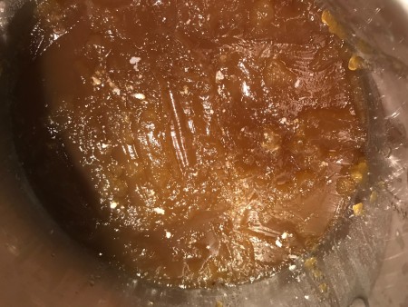 The completed pot of bone broth.