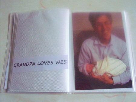 A picture of Grandpa in the book.